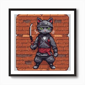 Pixel Cat 3 Art Print