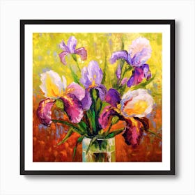 Bouquet of irises Art Print