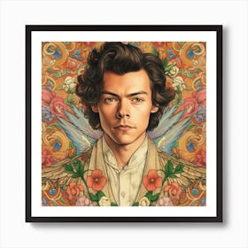 Harry Styles Kitsch Portait 1 Square Art Print