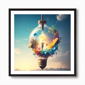 Light Bulb In The Sky Art Print