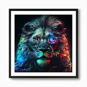 Futuristic Lion Art Print