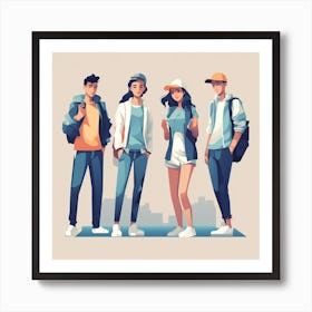 Group Of Young People 4 Art Print