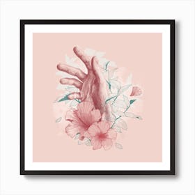 Flora In Hand Square Art Print