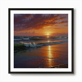 Sunset On The Beach 3 Art Print