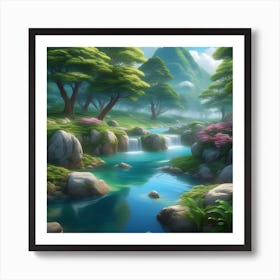 Peaceful Countryside River Miki Asai Macro Photography Close Up Hyper Detailed Trending On Artst (19) Art Print