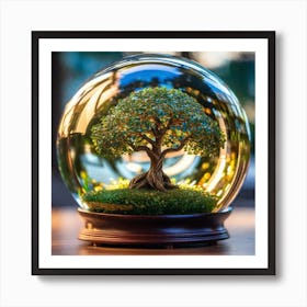 Tree In A Glass Ball 3 Art Print