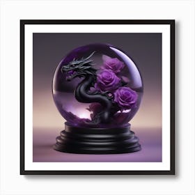 Dragon In A Snow Globe Art Print