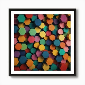 Colorful Hexagons Background 1 Art Print