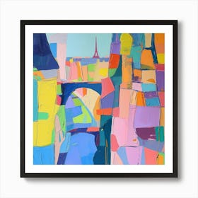 Abstract Travel Collection Paris France 3 Art Print