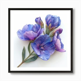 Blue Flowers 5 Art Print