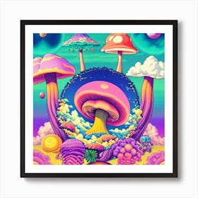 Psychedelic Mushrooms 1 Art Print