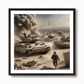 Tank Battle 1 Art Print