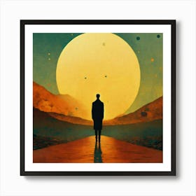 Man On A lonely Path Art Print