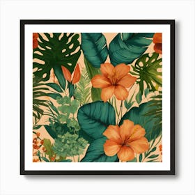 Seamless Tropical Pattern 9 Art Print
