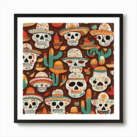 Mexican Skulls 3 Art Print