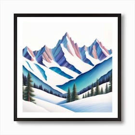 Snowy Mountains Art Print