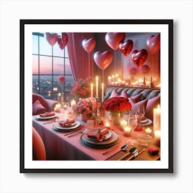 Valentine'S Day Table Setting 1 Art Print