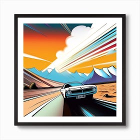 Car On The Road Art Print