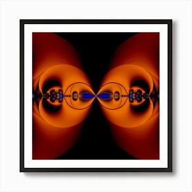 Abstract Artwork Fractal Background Black Orange Art Print