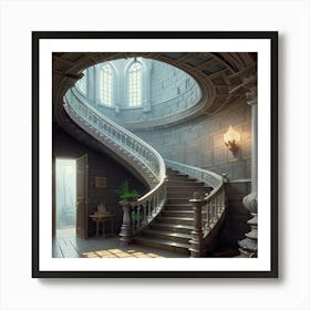 Staircase In The Mansion Art Print