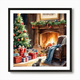 Christmas In The Living Room 52 Art Print