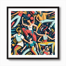 Elegant Dancers paint Art Print