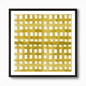 Watercolor Yellow Grid Art Print