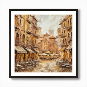 Italian Cafe Street 1 Art Print