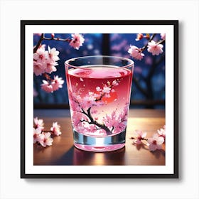 Cherry Blossoms In A Glass Art Print