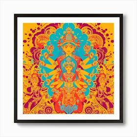 Durga Puja Themed Banner Texture With Goddess Du 1718399475 1 Art Print