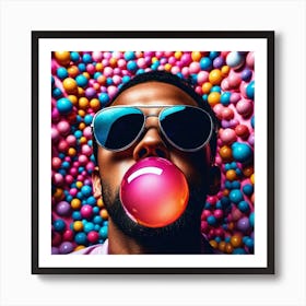 Bubble Blowing Man 2 Art Print