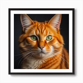 Orange Tabby Cat Print Headshot Art Print