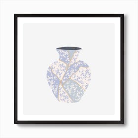 Kintsugi Blue Vase Art Print