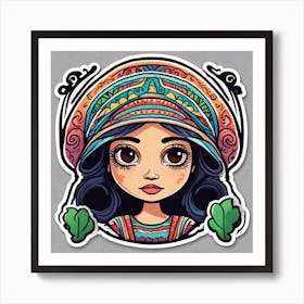 Girl In A Hat 3 Art Print