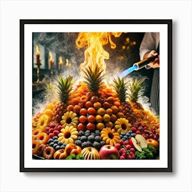 Sovereign Flame Flame Touched Fruit Display Art Print