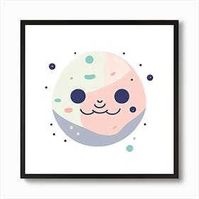 Kawaii Moon Art Print