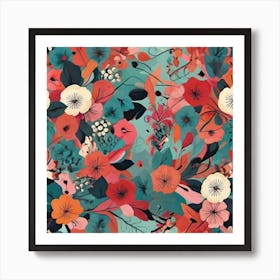 Geometric Art Floral pattern 1 Art Print