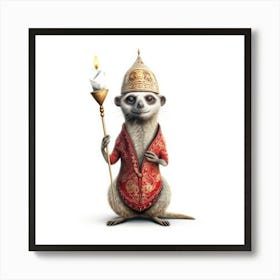 Meerkat Holding A Candle Art Print