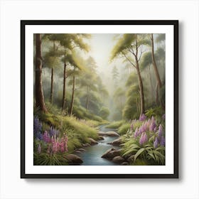 Stream In The Woods 1 Art Print