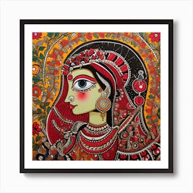Indian Woman Painting Art Print