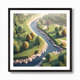 Low Poly Landscape 10 Art Print