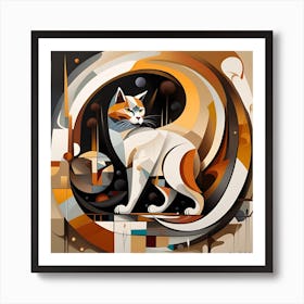 Yin Yang Cat Art Print