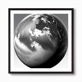 Earth In Black And White Art Print