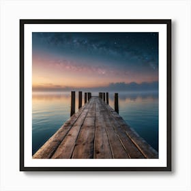 Pier At Night Art Print