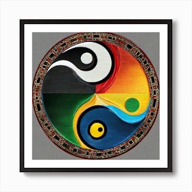 Yin Yang Symbol By Person Art Print