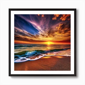 Sunset On The Beach 299 Art Print