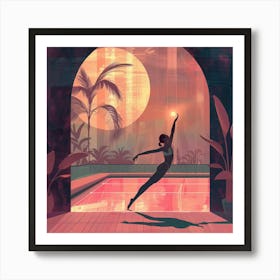 Dancer At The Pool Art Print