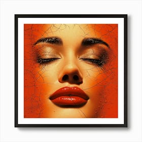 Woman With Red Lips 5 Art Print