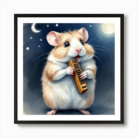 Hamster Playing Piano Art Print