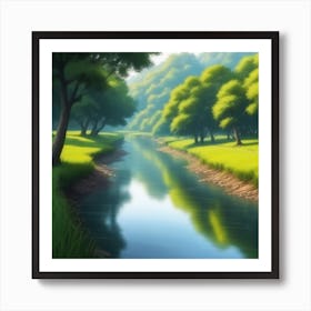 River In The Forest 39 Art Print